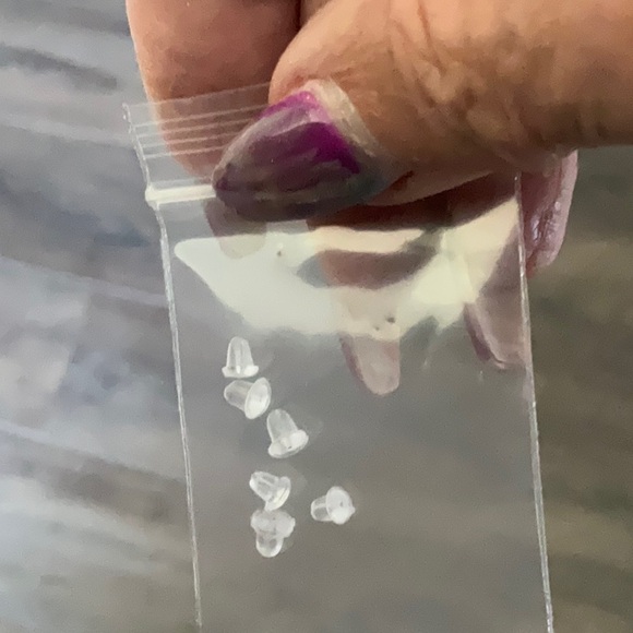 Chic Silver and Blue Stud Earrings - Picture 3 of 3